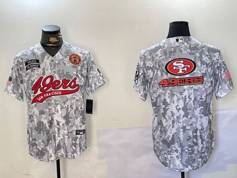 Men San Francisco 49ers Blank Nike Arctic Camo 2024 Salute to Service Limited NFL Jersey style 11